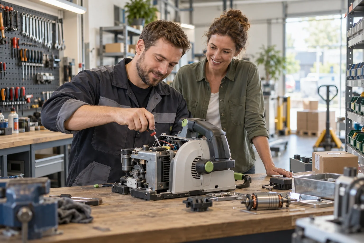 Servicetechniker bei der Wartung einer Maschine